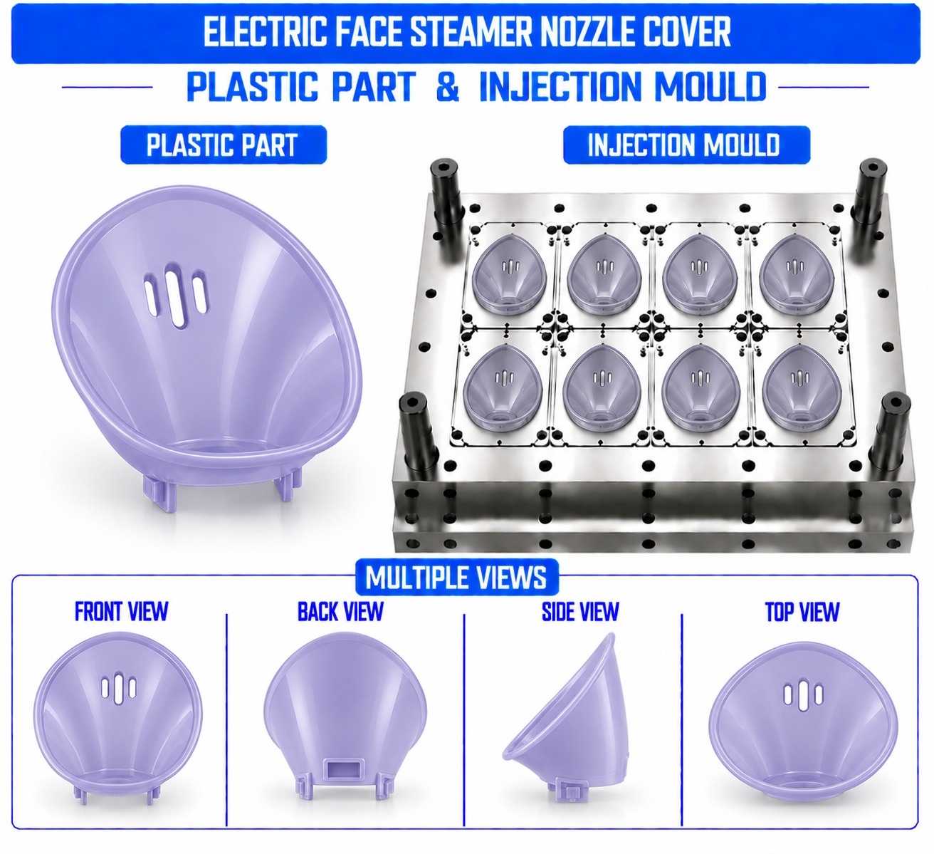 Electric Face Steamer Plastic Nozzle Cover Mould and Moulding Service